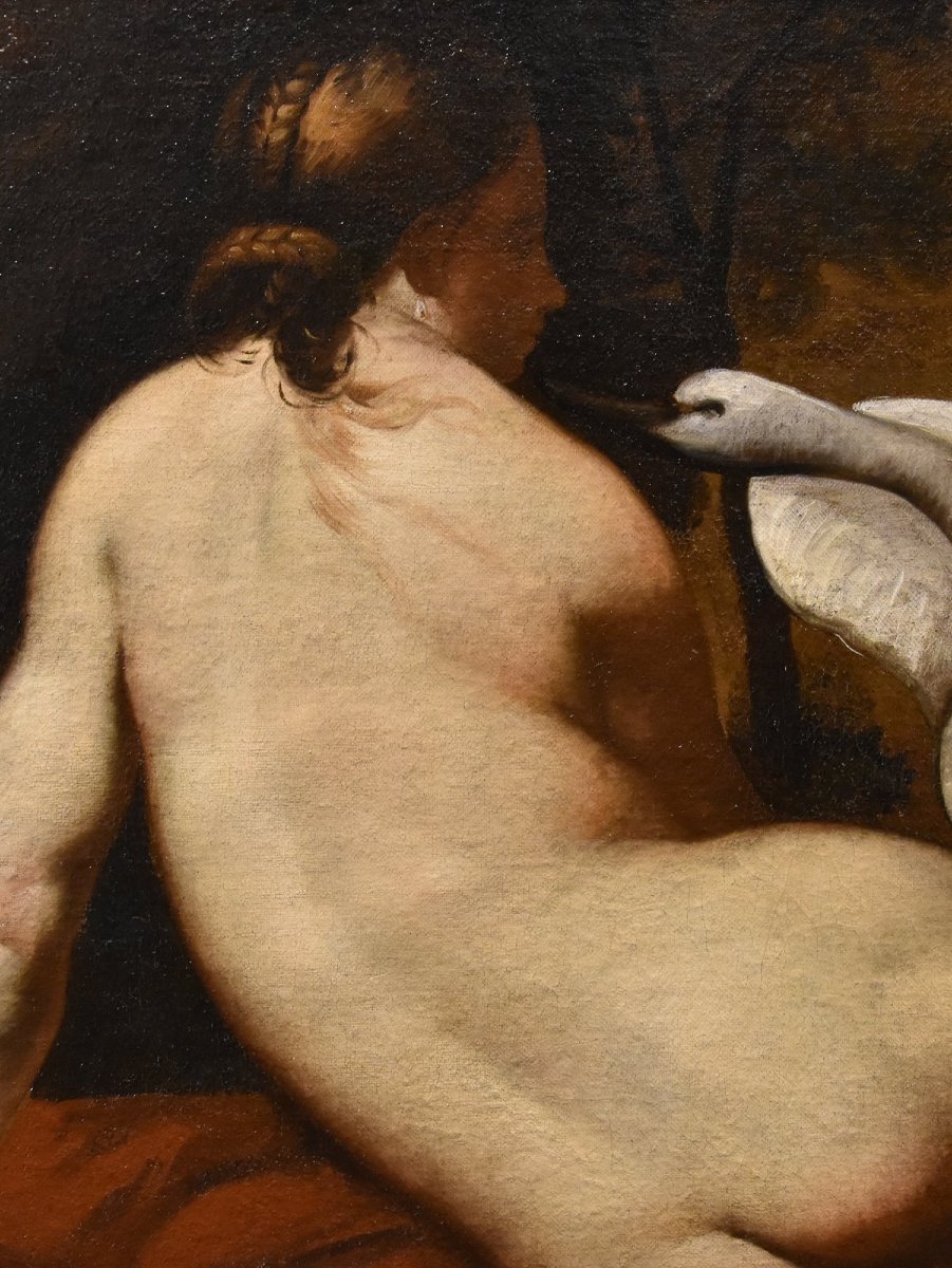 Léda Et Le Cygne, Peintre Français De La Fin Du XVIIIe-photo-2