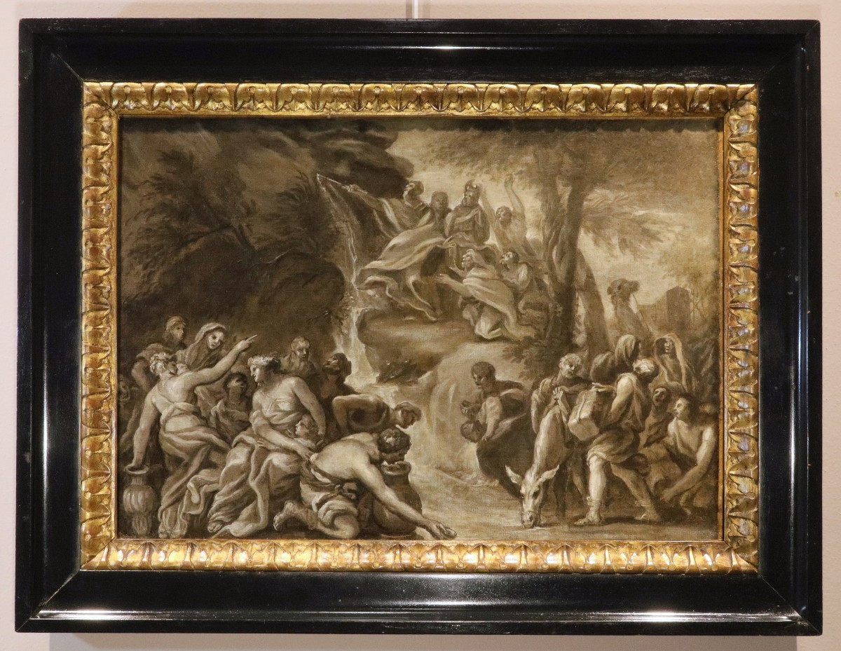 Moses Bringing Water From The Rock, 17th-century Roman School (preparatory Sketch)