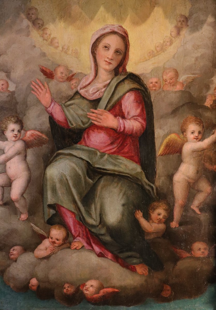 Vierge en gloire parmi les anges, Giovanni Balducci (Florence, 1560 – Naples, après 1631)-photo-2