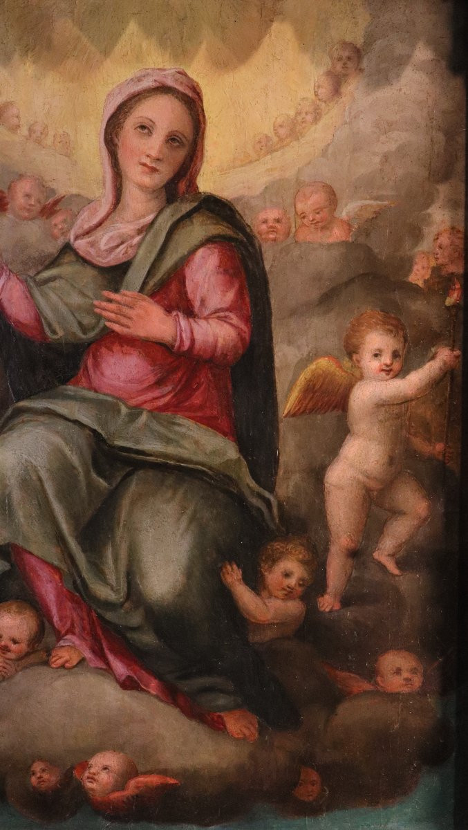 Vierge en gloire parmi les anges, Giovanni Balducci (Florence, 1560 – Naples, après 1631)-photo-5