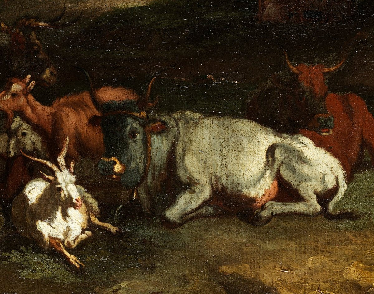 Pieter Van Bloemen (anvers 1674-1720), Vue De Rome Avec Une Scène De Campagne Au Palatin-photo-6