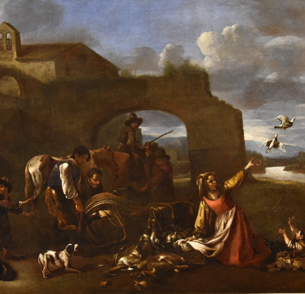 Return From The Hunt, Jan Miel (antwerp, 1599 - Turin, 1663) Attributable