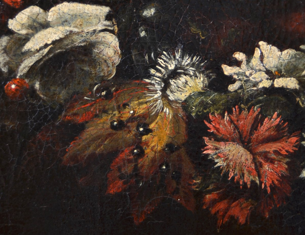Guirlande De Fleurs Avec La Vierge, atelier de Giovanni Stanchi (Rome 1608 - 1675)-photo-6