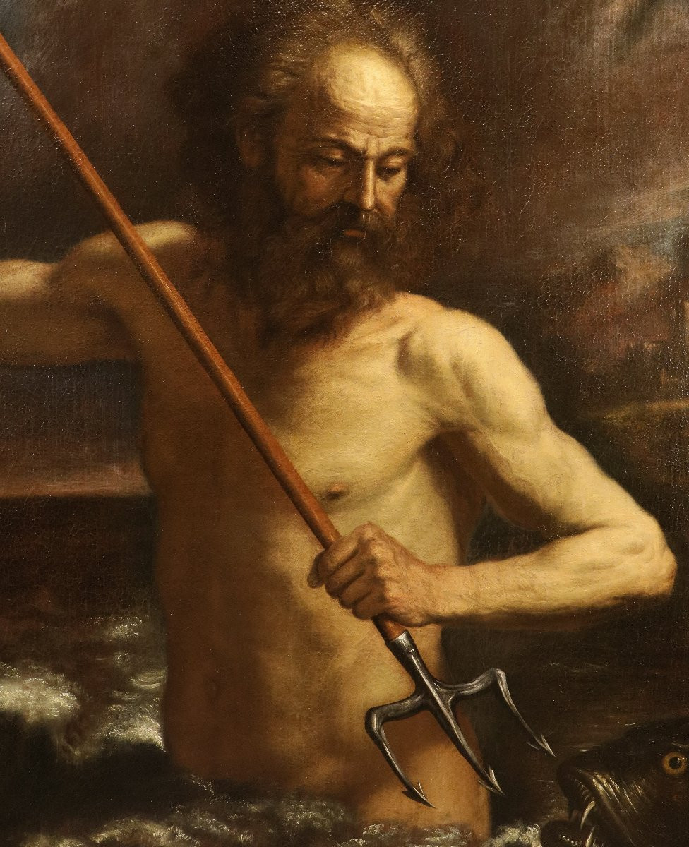 Neptune émergeant de la mer, Guercino (Cento, 1591 - Bologne, 1666) Atelier de-photo-1
