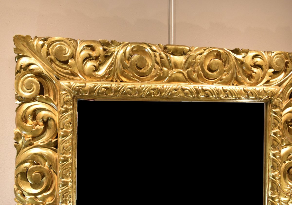 Large Mirror, Florentine Woodcarver Early 18th Century -photo-2