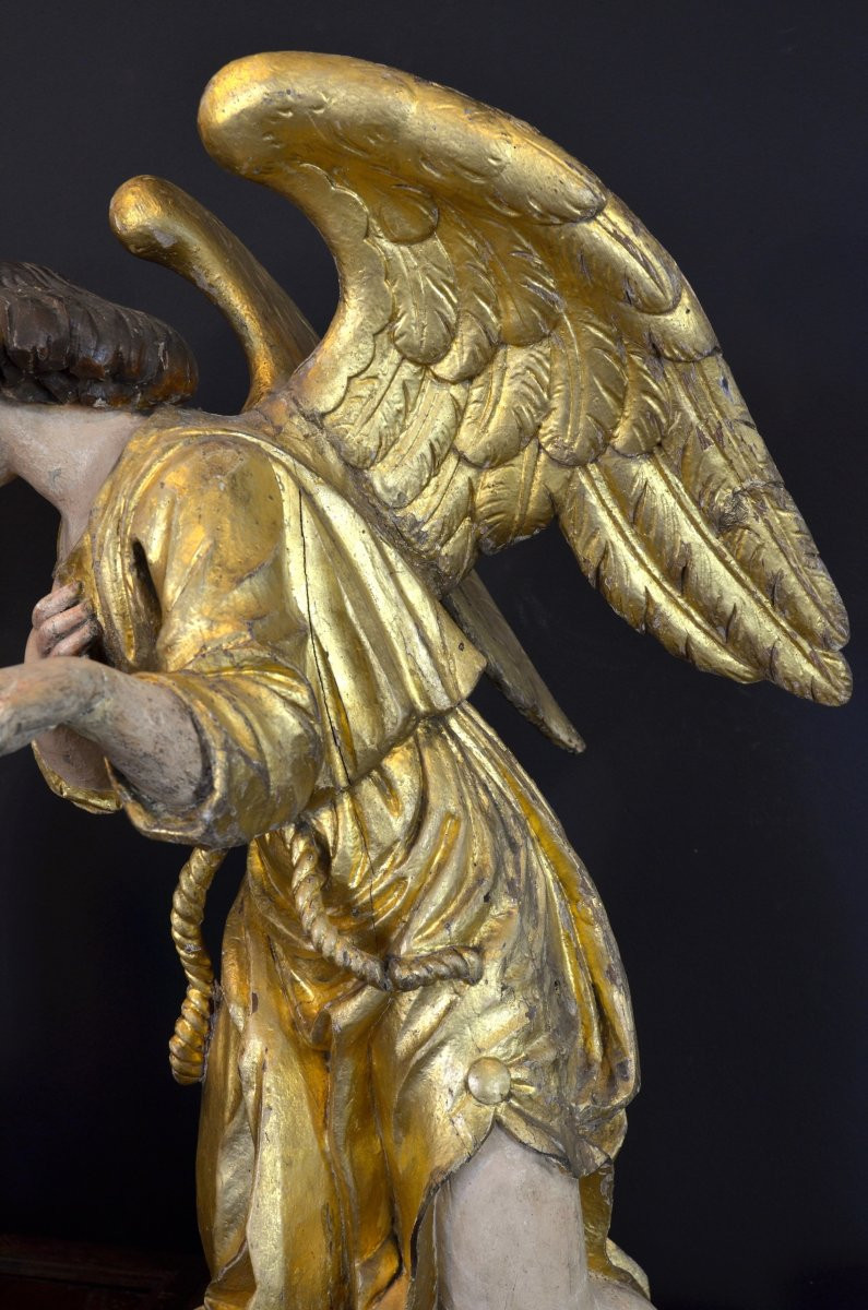 Grands Anges Ailés Baroques, Gian Lorenzo Bernini (1598-1680) Cercle De  (h. 88 Cm) -photo-4