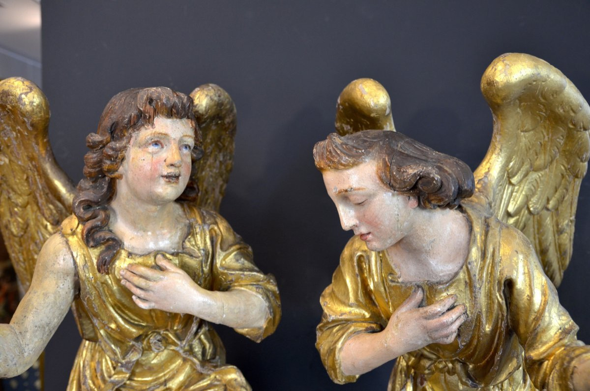 Grands Anges Ailés Baroques, Gian Lorenzo Bernini (1598-1680) Cercle De  (h. 88 Cm) -photo-3