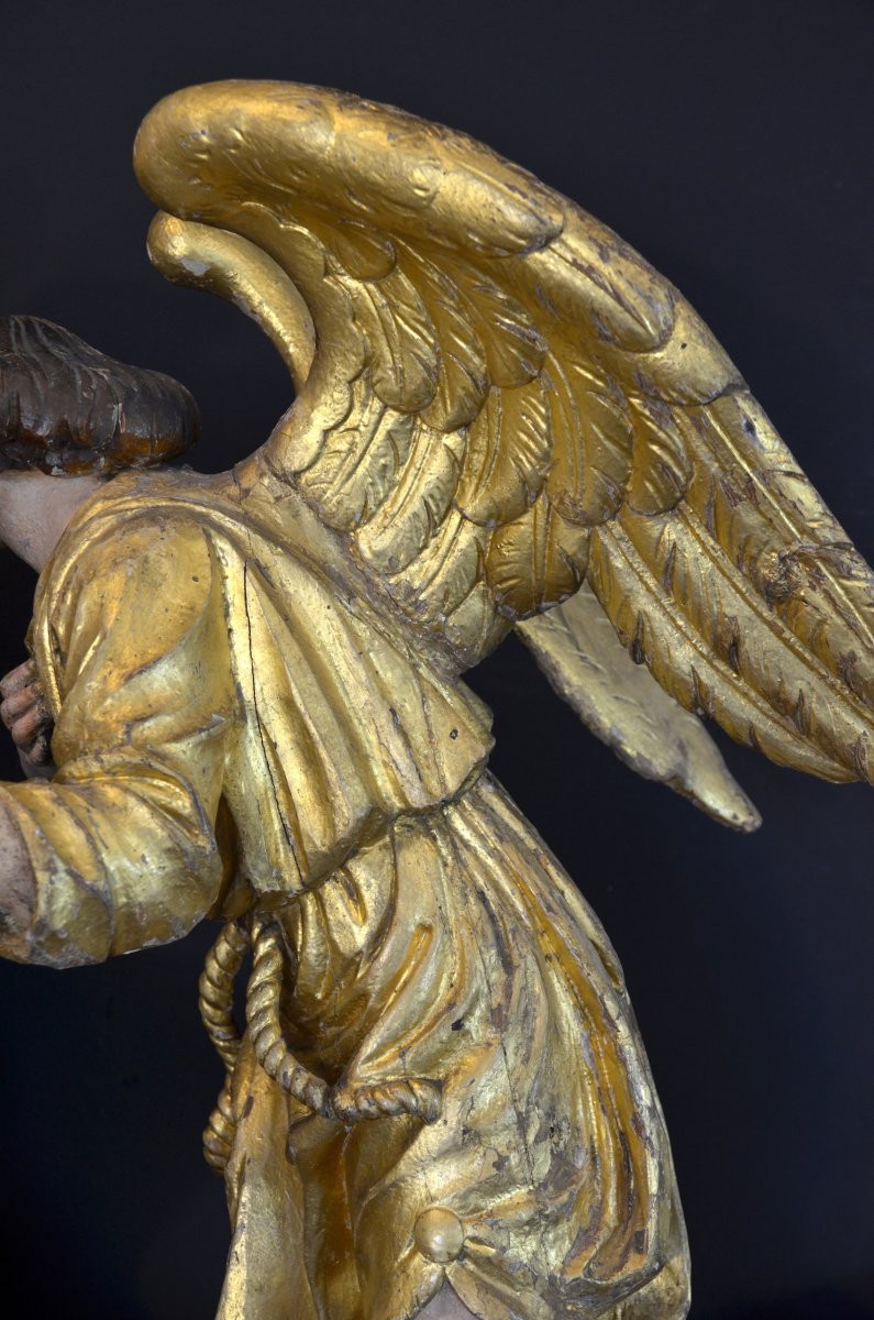 Grands Anges Ailés Baroques, Gian Lorenzo Bernini (1598-1680) Cercle De  (h. 88 Cm) -photo-5