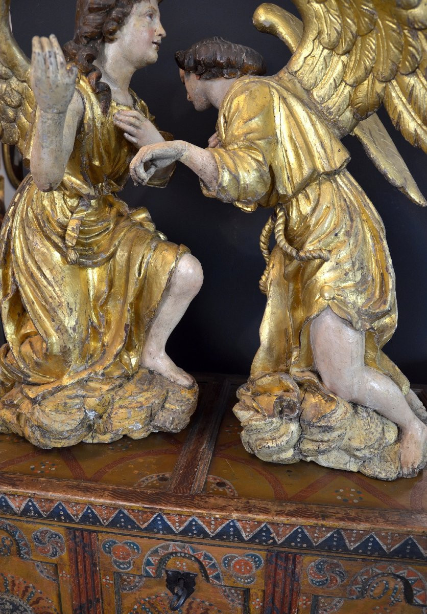 Grands Anges Ailés Baroques, Gian Lorenzo Bernini (1598-1680) Cercle De  (h. 88 Cm) -photo-6