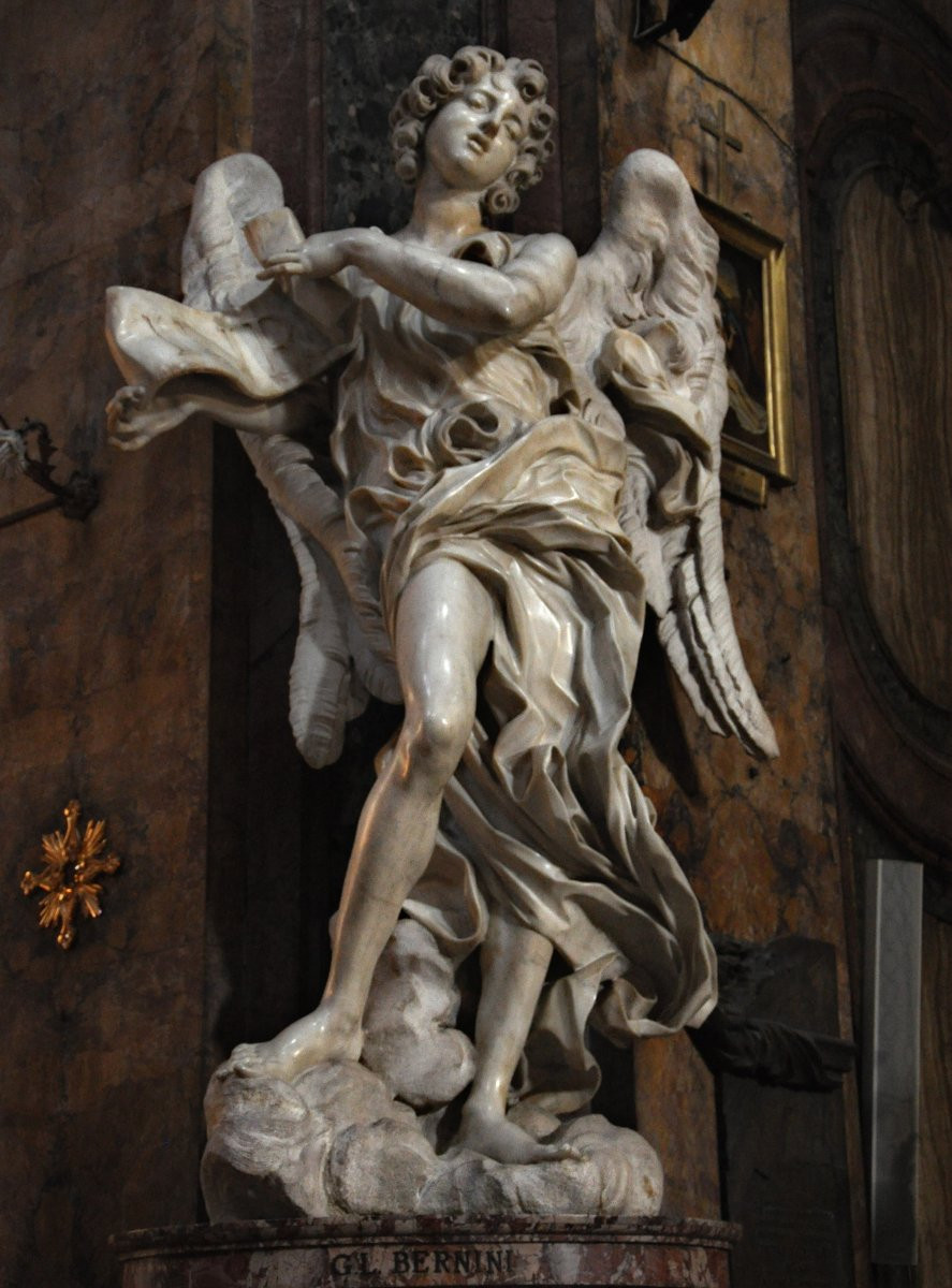 Grands Anges Ailés Baroques, Gian Lorenzo Bernini (1598-1680) Cercle De  (h. 88 Cm) -photo-8
