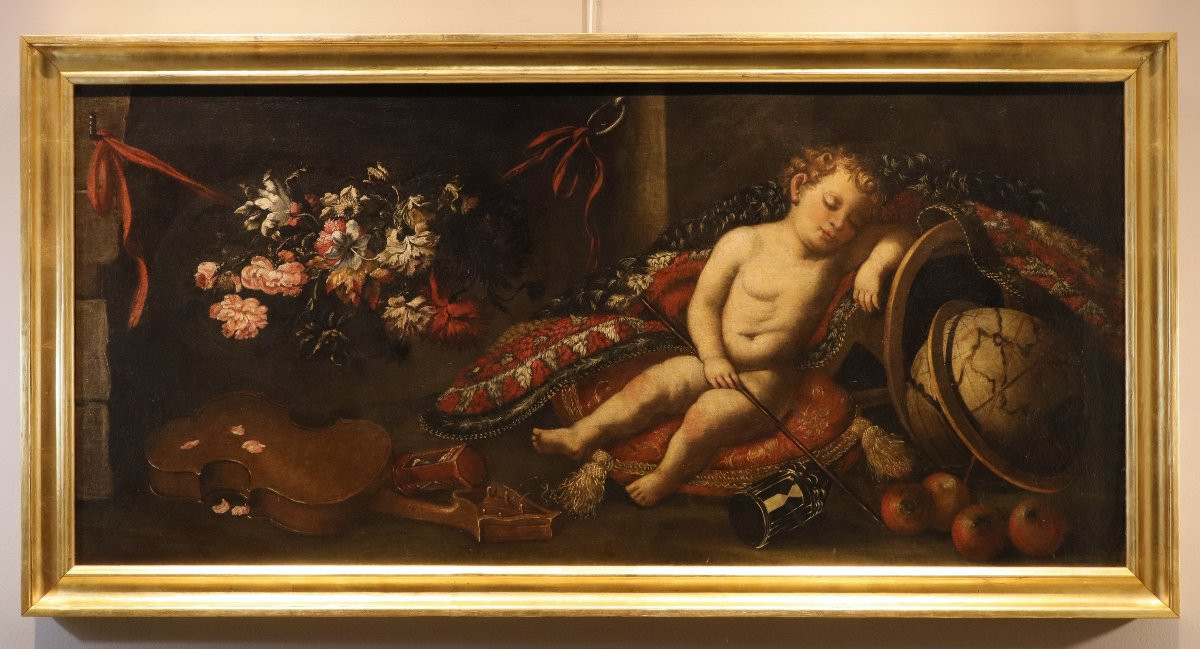 Vanitas, Cercle d'Antonio Tibaldi (Rome, vers 1635 - après 1675)-photo-2