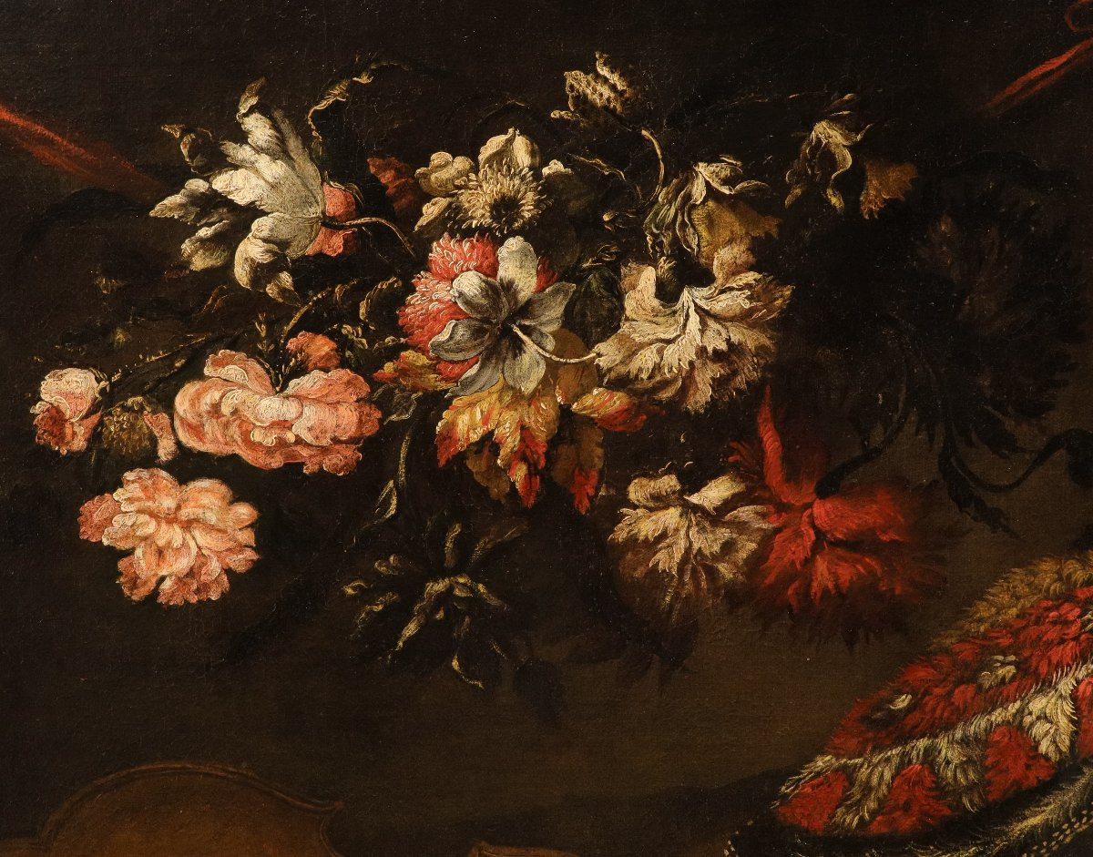Vanitas, Cercle d'Antonio Tibaldi (Rome, vers 1635 - après 1675)-photo-3