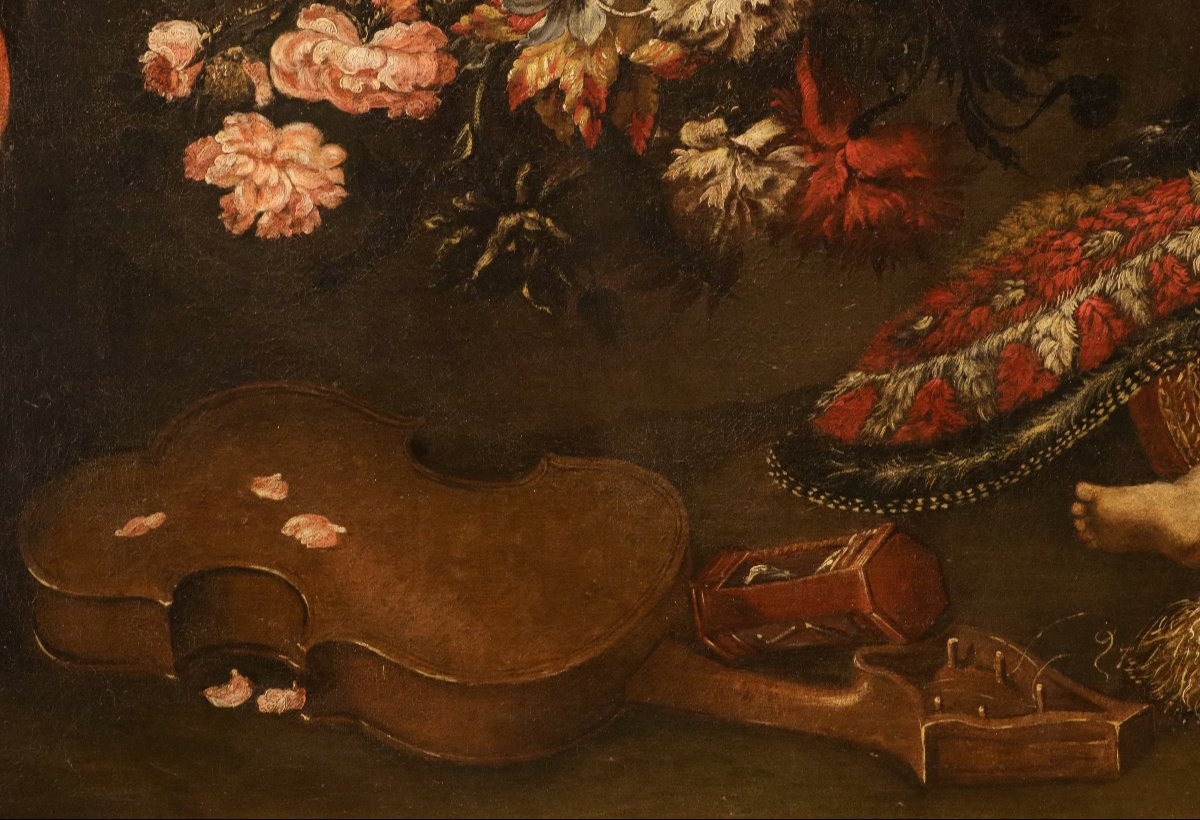 Vanitas, Cercle d'Antonio Tibaldi (Rome, vers 1635 - après 1675)-photo-2