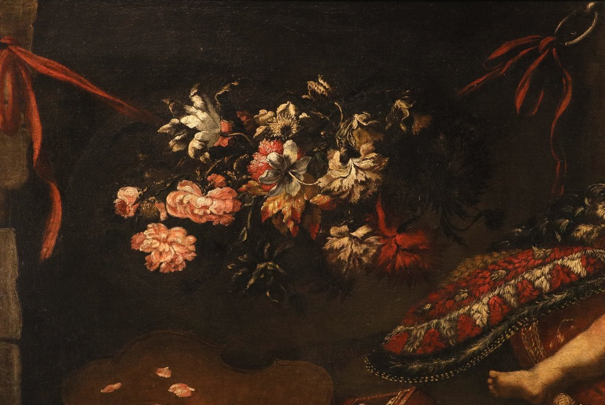 Vanitas, Cercle d'Antonio Tibaldi (Rome, vers 1635 - après 1675)-photo-3