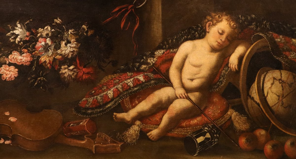 Vanitas, Cercle d'Antonio Tibaldi (Rome, vers 1635 - après 1675)-photo-7