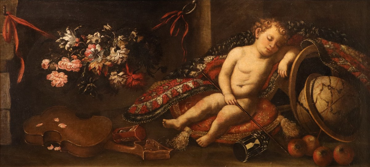 Vanitas, Cercle d'Antonio Tibaldi (Rome, vers 1635 - après 1675)