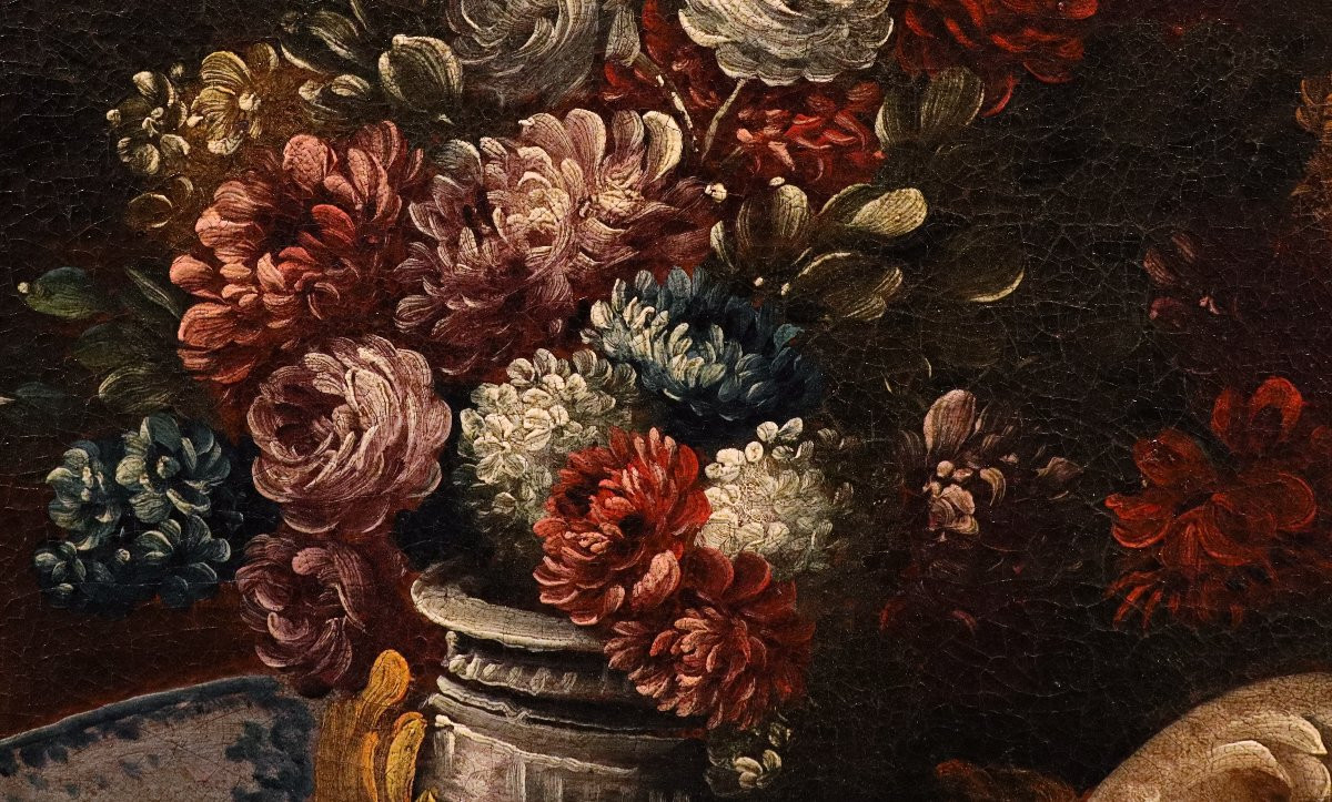 Still Life With Flowers In A Garden, Francesco Lavagna (naples, 1684–1724) Circle-photo-4