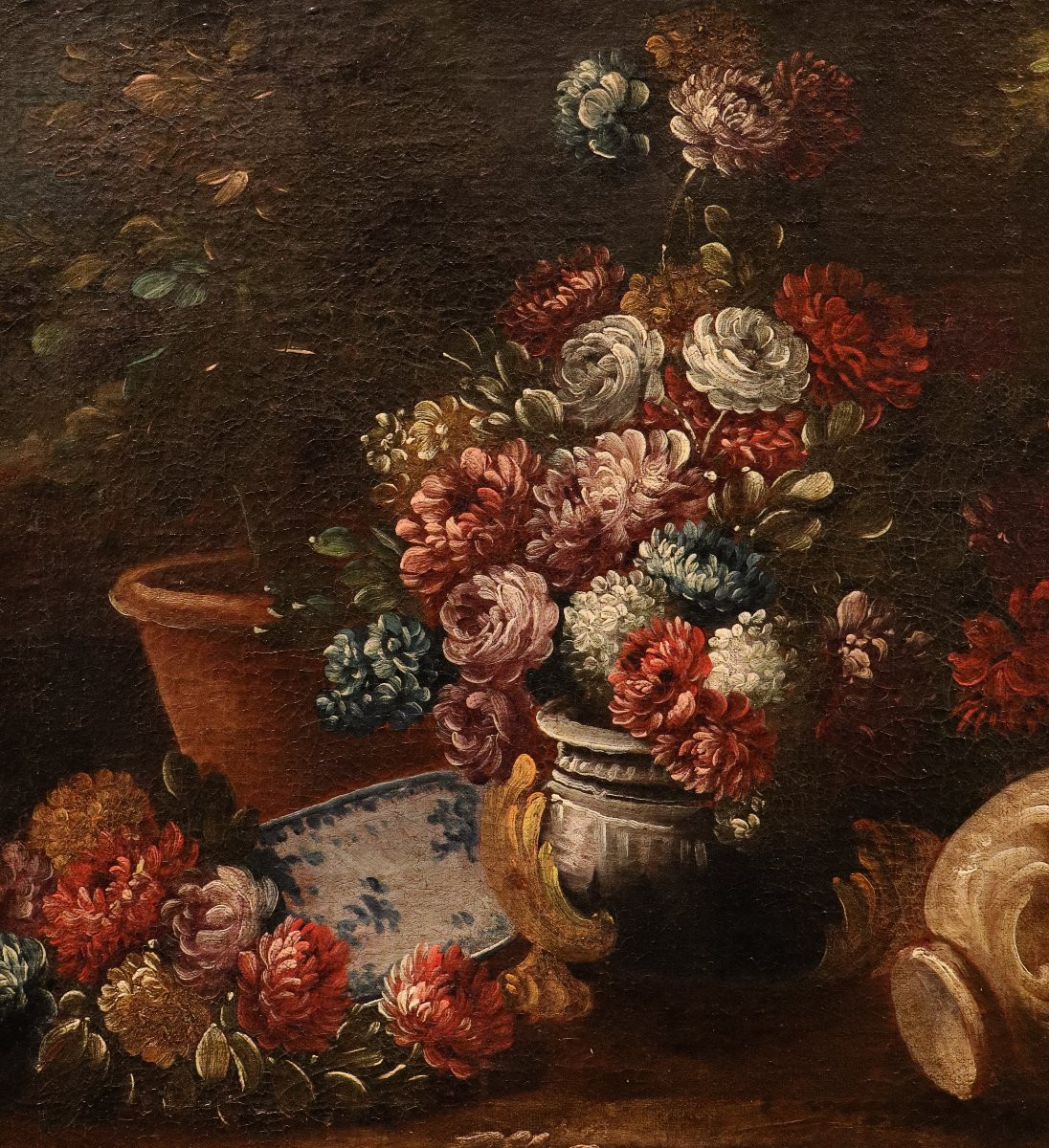 Still Life With Flowers In A Garden, Francesco Lavagna (naples, 1684–1724) Circle-photo-1