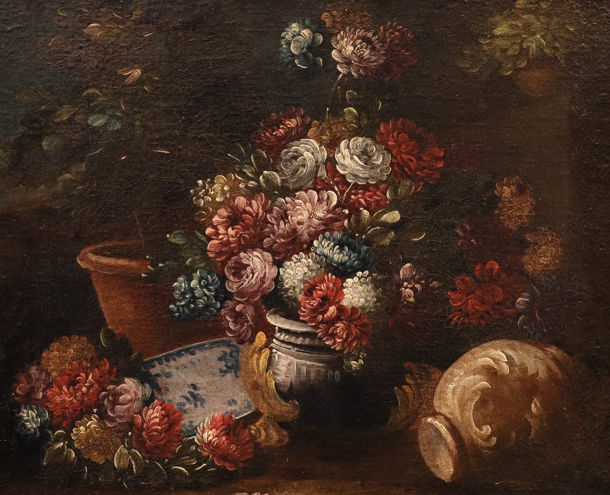 Still Life With Flowers In A Garden, Francesco Lavagna (naples, 1684–1724) Circle-photo-2