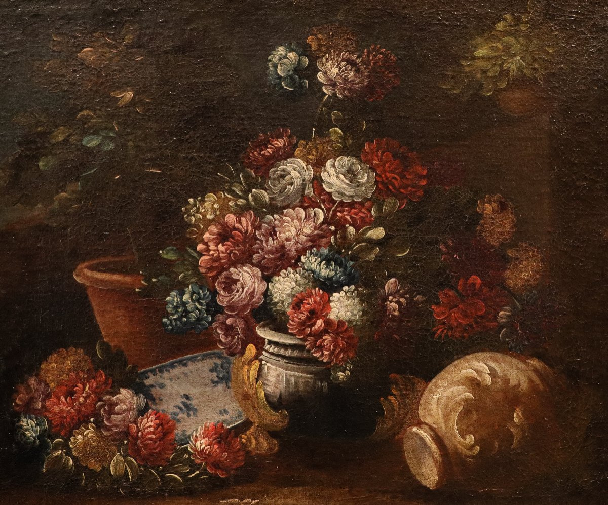 Still Life With Flowers In A Garden, Francesco Lavagna (naples, 1684–1724) Circle-photo-5