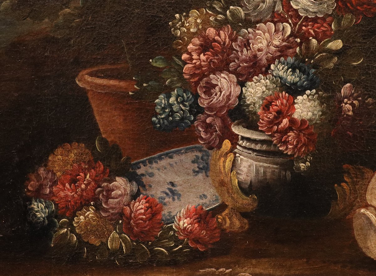 Still Life With Flowers In A Garden, Francesco Lavagna (naples, 1684–1724) Circle-photo-6