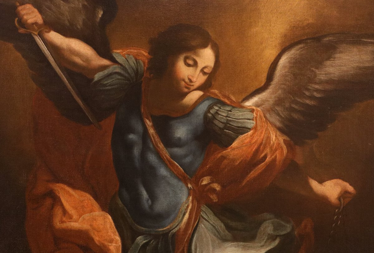 The Archangel Michael, Guido Reni (bologna, 1575–1642) Follower Of-photo-1