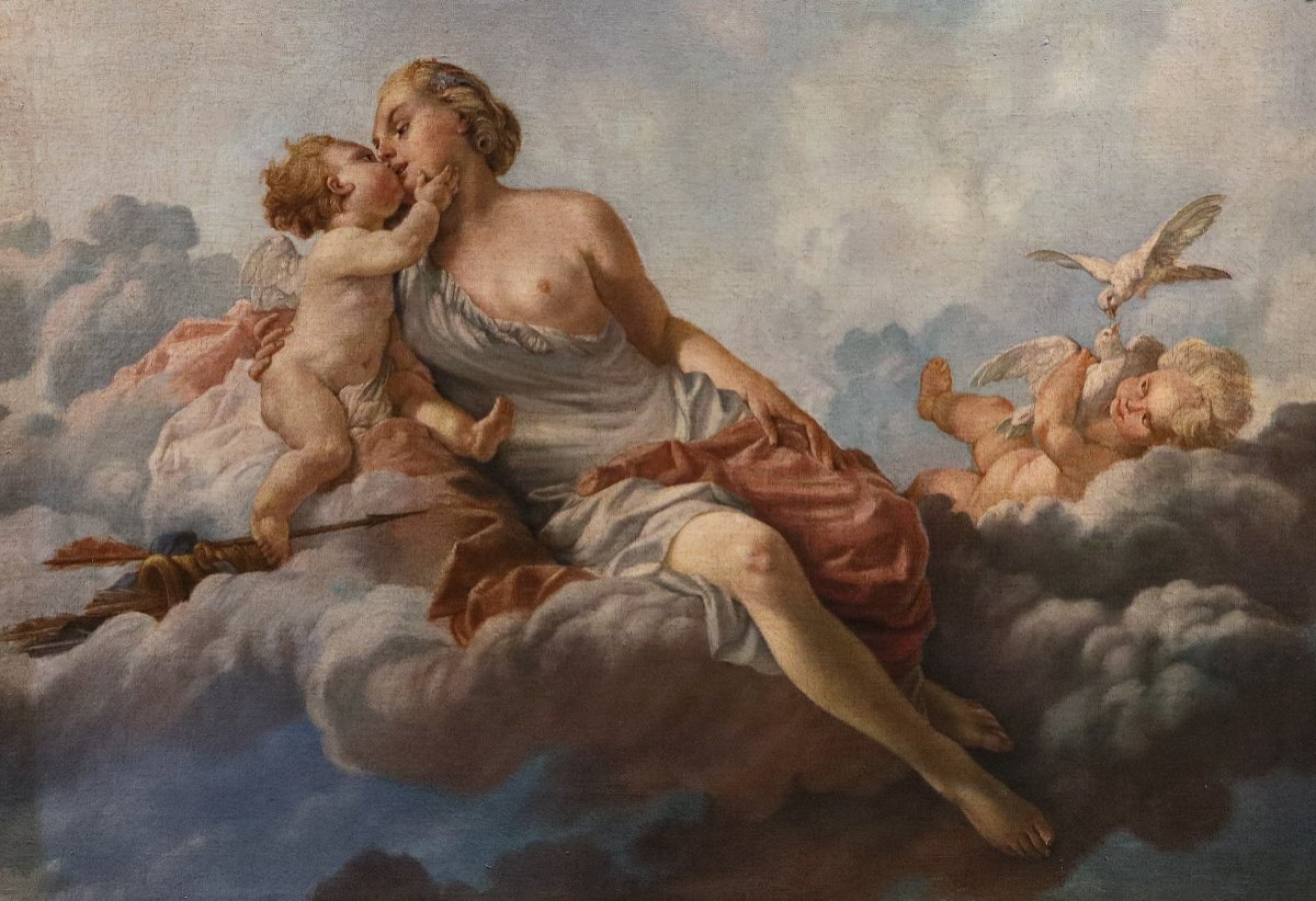 Venus And Cupid, Noël Hallé (paris, 1711–1781)-photo-2