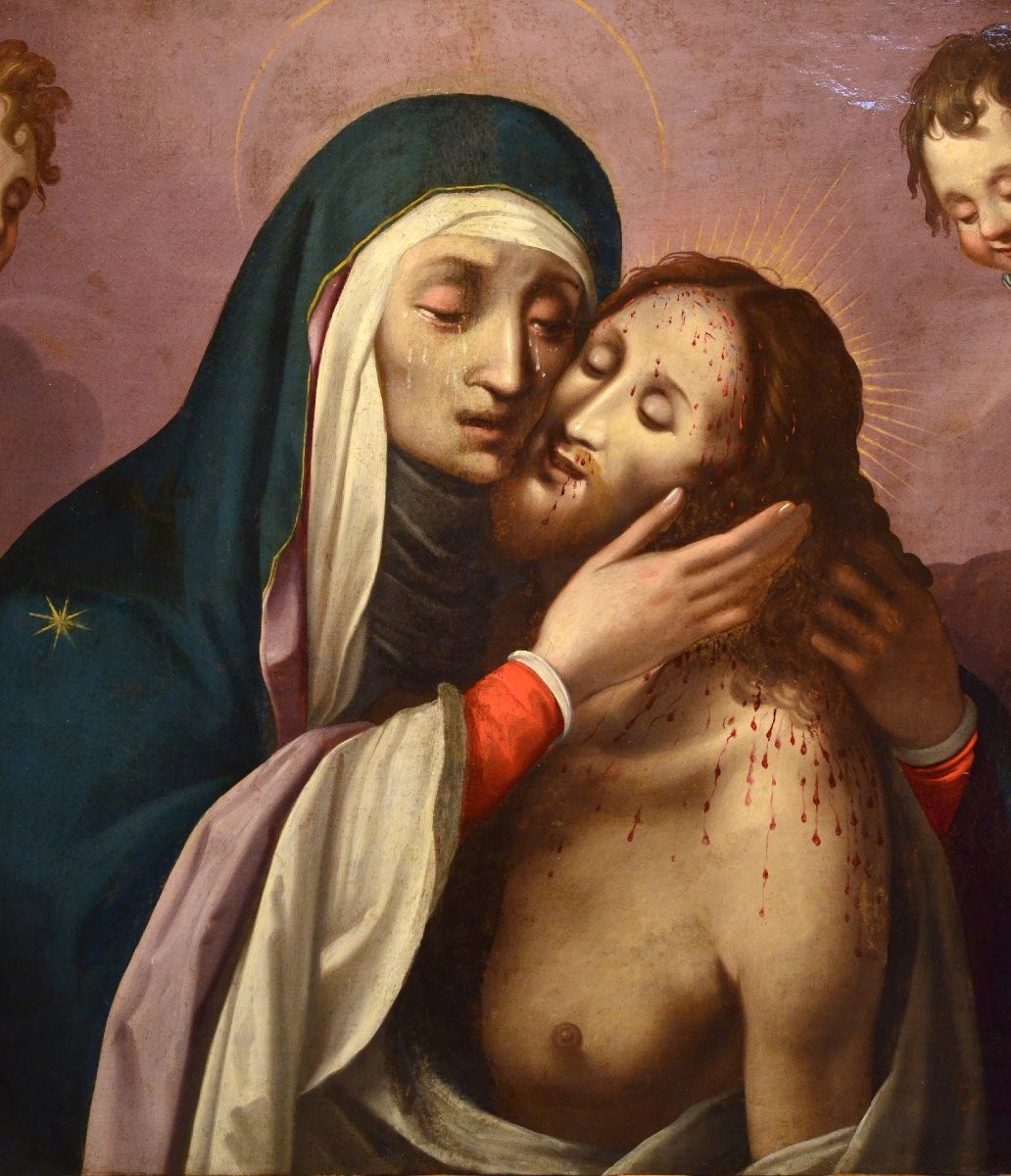 The Pietà With Two Cherubs, Scipione Pulzone (gaeta 1550 – Rome 1598)  Entourage Of-photo-3