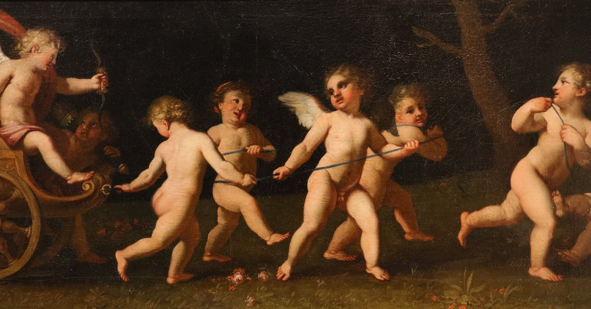 Cupids At Play With Venus’s Chariot, Francesco Albani (bologna 1578–1660) Workshop-photo-7