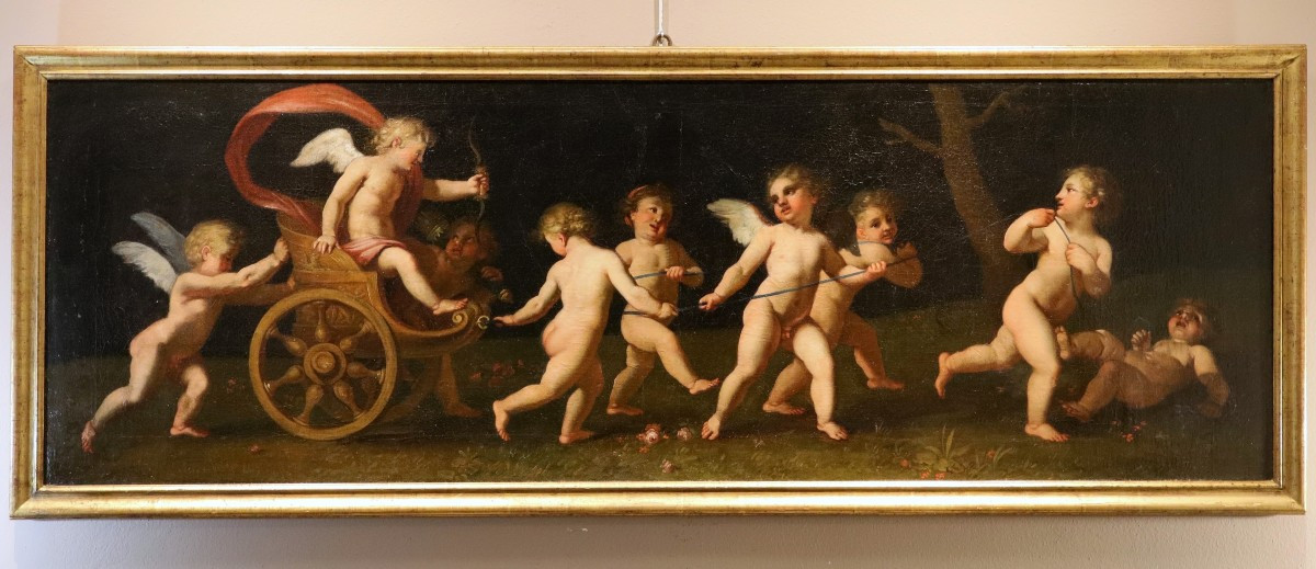 Cupids At Play With Venus’s Chariot, Francesco Albani (bologna 1578–1660) Workshop