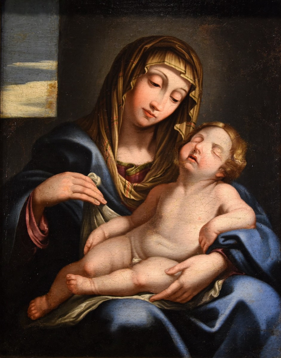 Giovan Battista Salvi Dit "il Sassoferrato" (1609 - 1685), Madone à l'Enfant Endormi