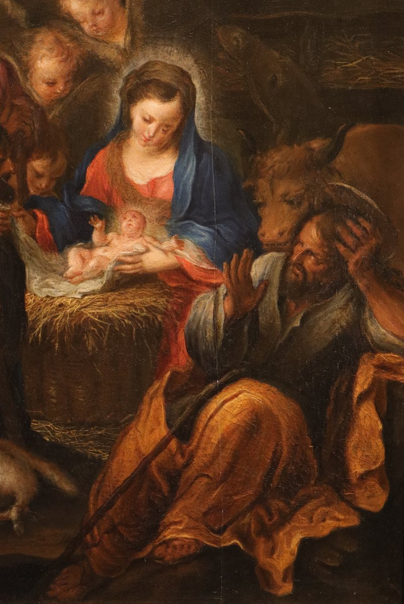 The Adoration Of The Shepherds, Pieter Van Lint (antwerp, 1609–1690) Workshop-photo-3