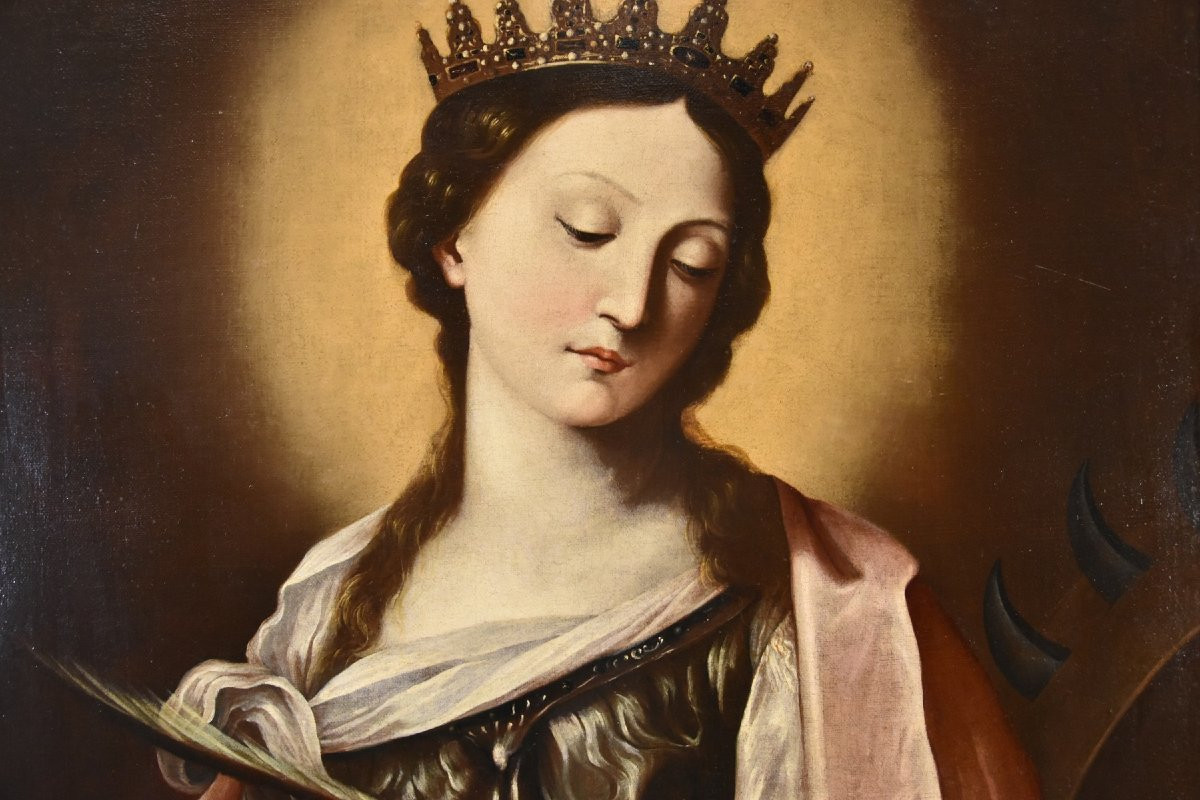 Sainte Catherine d'Alexandrie, Guido Reni (Bologne 1575 - 1642) Atelier De -photo-7
