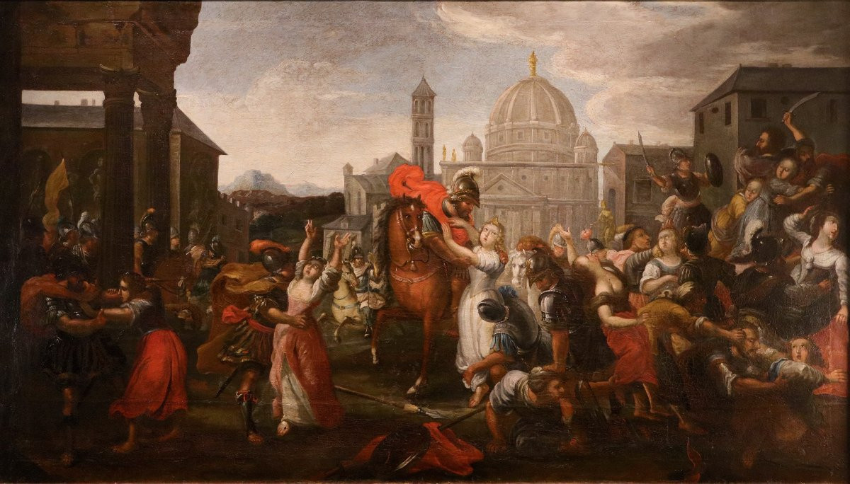 L'enlèvement des Sabines, Vincent Malò (Cambrai, vers 1595/1600 - Rome, 1649) attribué-photo-2