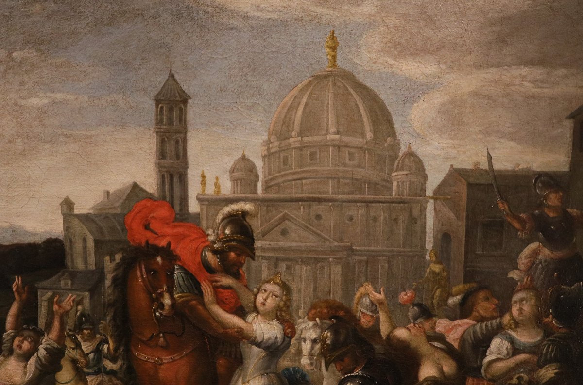 L'enlèvement des Sabines, Vincent Malò (Cambrai, vers 1595/1600 - Rome, 1649) attribué-photo-4