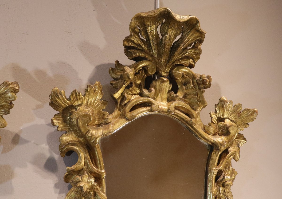 Paire de miroirs Louis XV (Italie, Venise  XVIIIe siècle)-photo-2