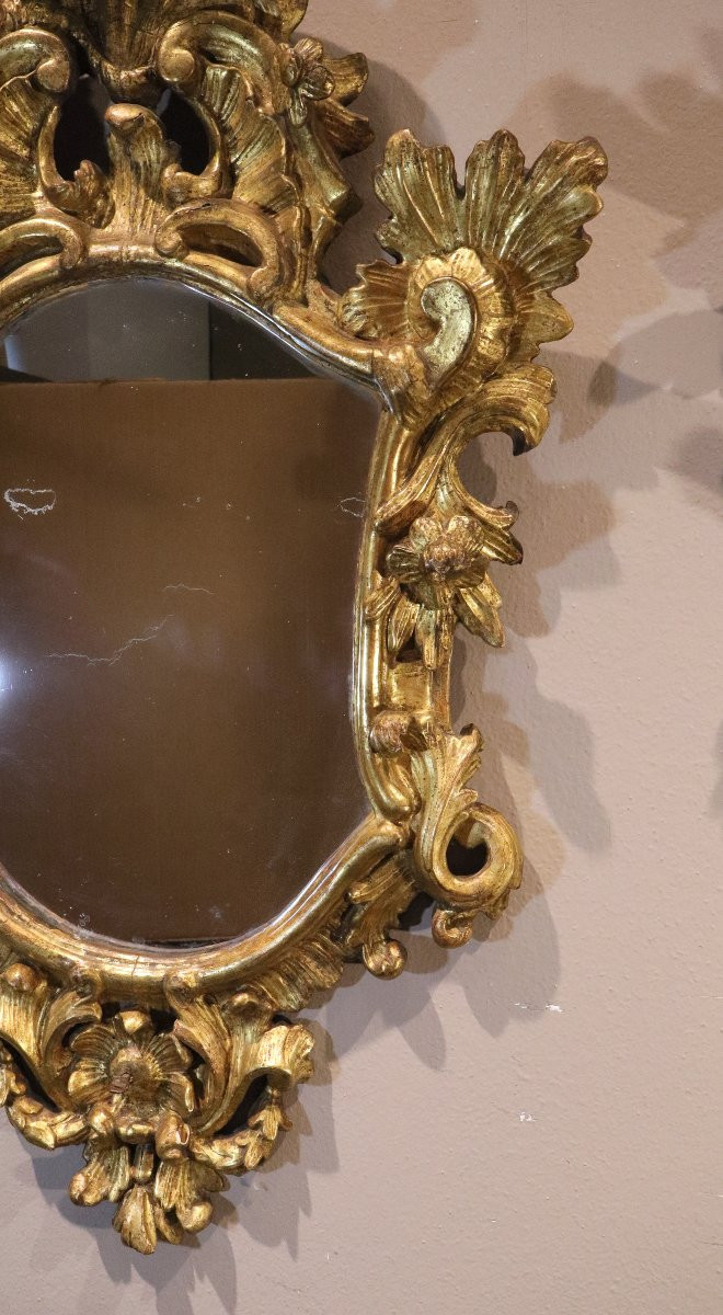 Paire de miroirs Louis XV (Italie, Venise  XVIIIe siècle)-photo-4