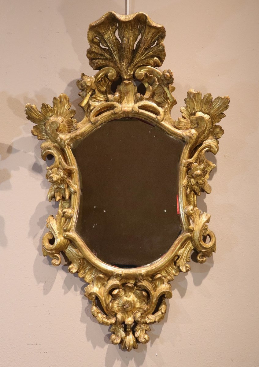 Paire de miroirs Louis XV (Italie, Venise  XVIIIe siècle)-photo-6