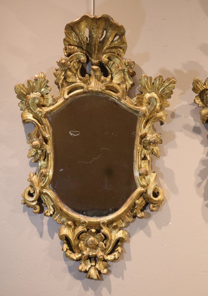 Paire de miroirs Louis XV (Italie, Venise  XVIIIe siècle)-photo-7