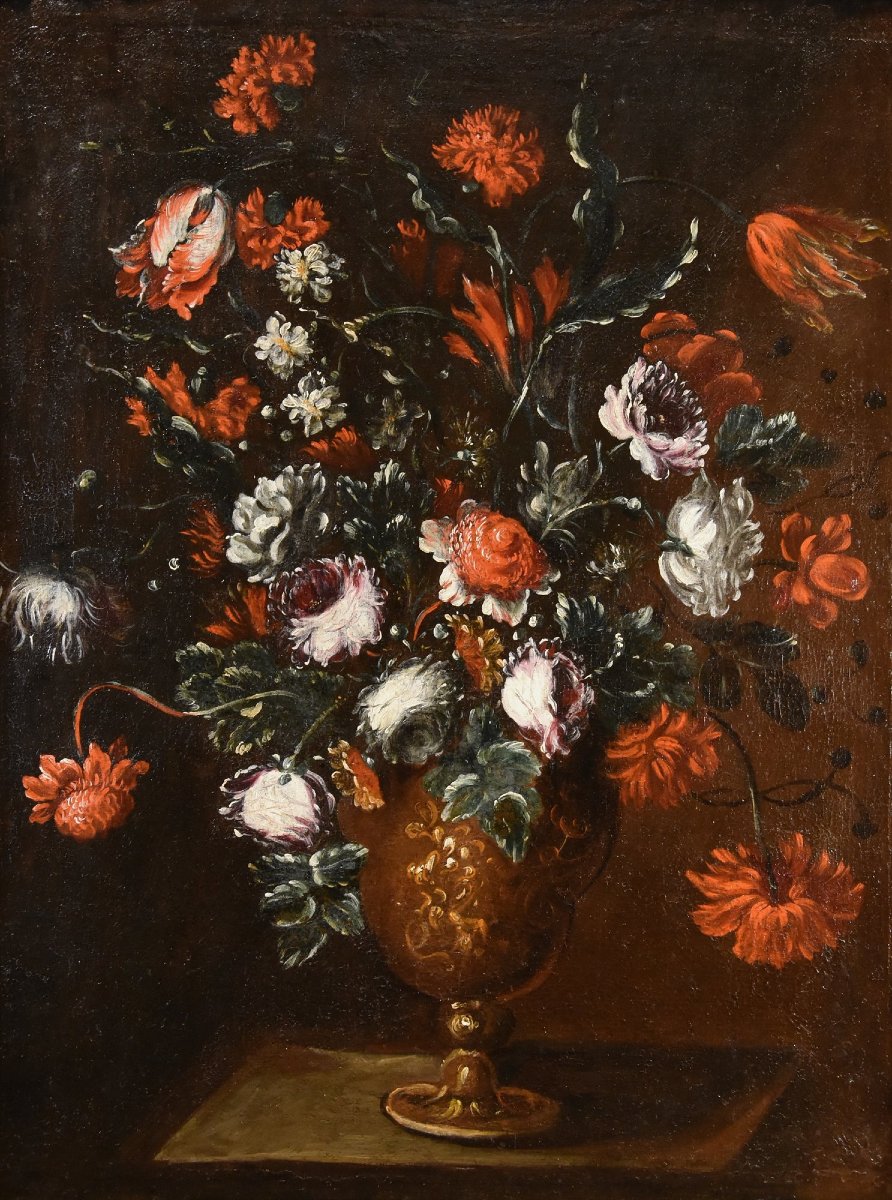 Francesca Volò Smiller (Milan, 1657 - 1700), Nature morte de fleurs-photo-2