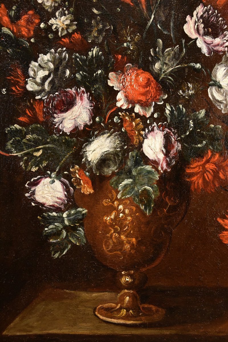 Francesca Volò Smiller (Milan, 1657 - 1700), Nature morte de fleurs-photo-5