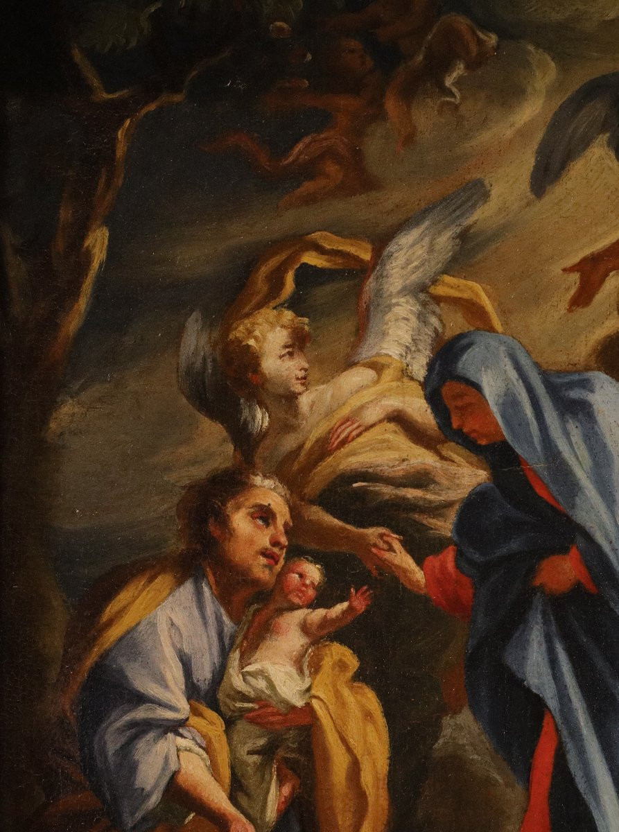 La Sainte Famille avec des anges (esquisse), Andrea Lanzani (Milan, 1641 - 1712)-photo-3