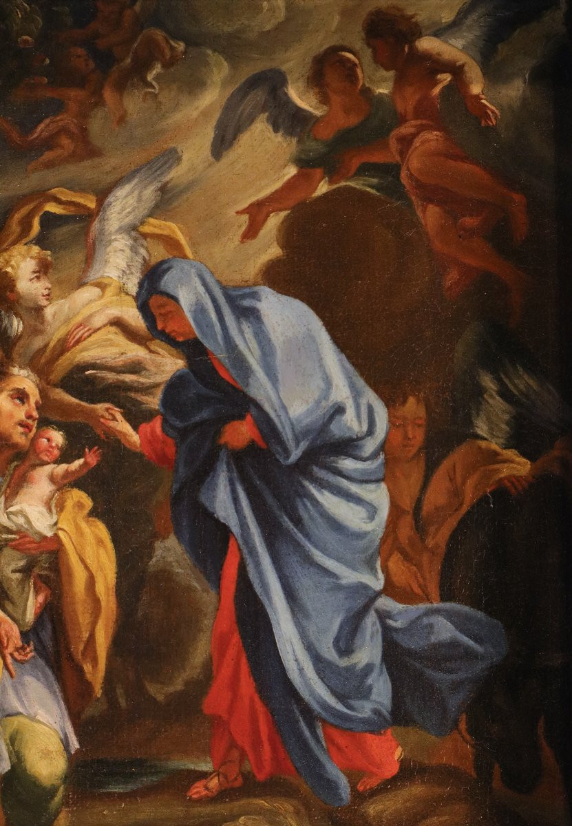 La Sainte Famille avec des anges (esquisse), Andrea Lanzani (Milan, 1641 - 1712)-photo-1
