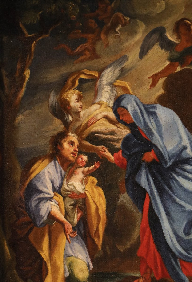 La Sainte Famille avec des anges (esquisse), Andrea Lanzani (Milan, 1641 - 1712)-photo-2