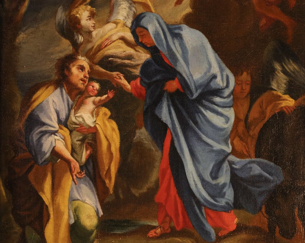 La Sainte Famille avec des anges (esquisse), Andrea Lanzani (Milan, 1641 - 1712)-photo-4