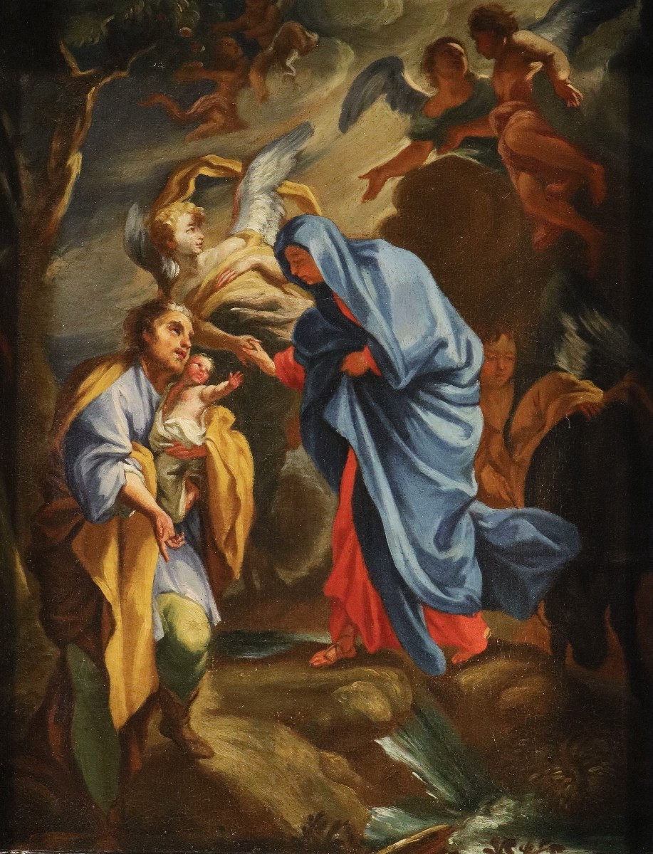La Sainte Famille avec des anges (esquisse), Andrea Lanzani (Milan, 1641 - 1712)