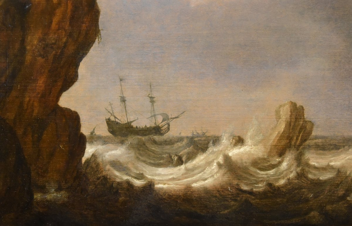 Vue marine avec navires, Julius Porcellis (Rotterdam 1610 – 1645 Leyde)-photo-4