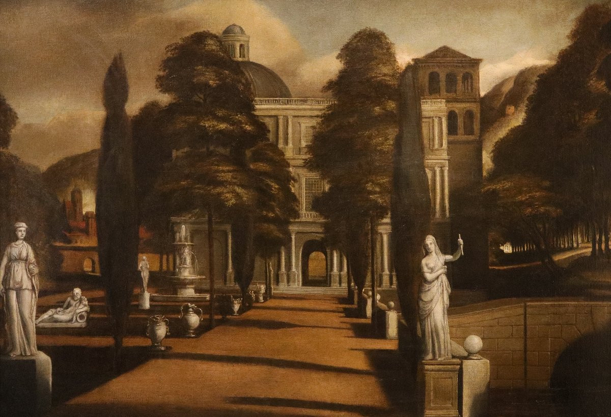 View Of A Villa With An Italian Garden, Isaac De Moucheron (amsterdam, 1667–1744) Workshop-photo-1