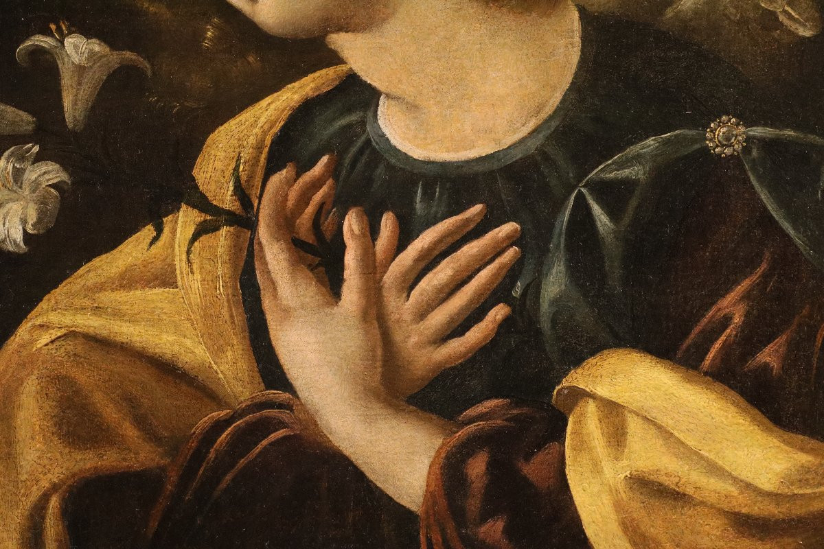 The Announcing Angel, Lucrina Fetti (rome, C. 1590 – Mantua, 1673)-photo-4
