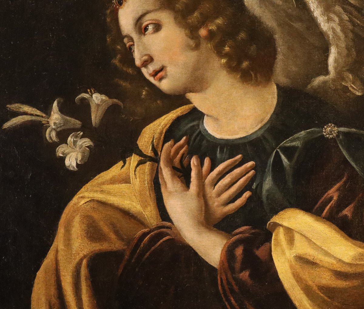 The Announcing Angel, Lucrina Fetti (rome, C. 1590 – Mantua, 1673)-photo-3